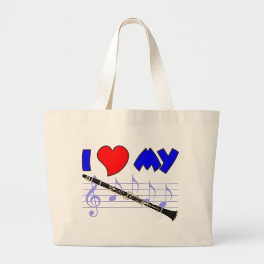 Clarinet Love Grote Tote Bag (Voorkant)