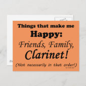 Clarinet maakt me gelukkig briefkaart (Voorkant / Achterkant)