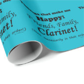 Clarinet maakt me gelukkig cadeaupapier (Rol Hoek)