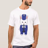 Clarinet Marching Band Bunny Rabbit Blue T-shirt (Voorkant)