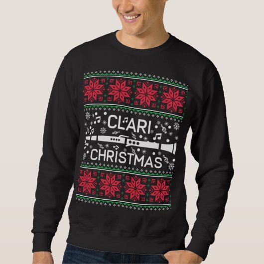 Clarinet Marching Band Ugly KerstSweaters Trui (Voorkant)