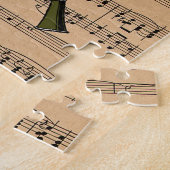 Clarinet met achtergrond voor vel muziek legpuzzel (Zijkant)