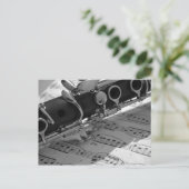 Clarinet met blademuziek briefkaart (Staand voorkant)