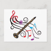 Clarinet met muziek briefkaart (Voorkant)