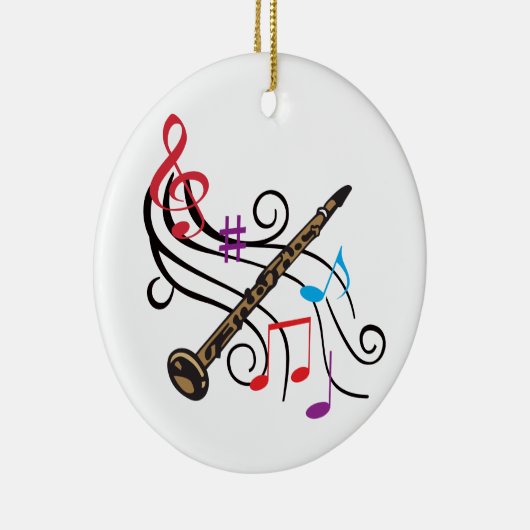 Clarinet met muziek keramisch ornament (Rechts)