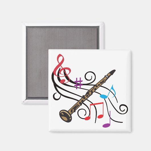 Clarinet met muziek magneet (Voorkant / Achterkant)