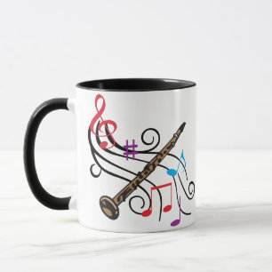 Clarinet met muziek mok