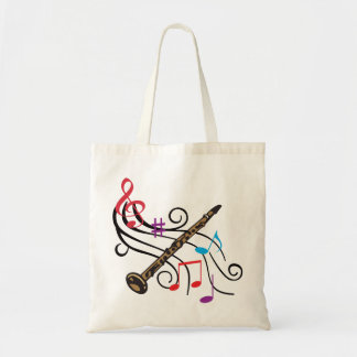 Clarinet met muziek tote bag