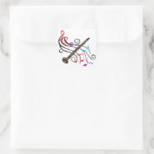 Clarinet met muziek vierkante sticker (Tas)