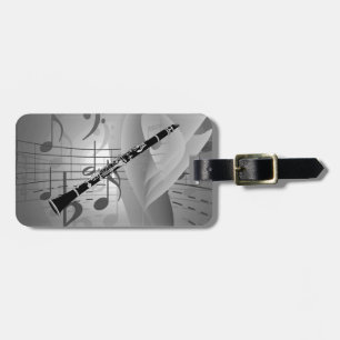 Clarinet met muziekaccessoires bagagelabel