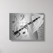 Clarinet met muziekaccessoires canvas afdruk (Voorkant)