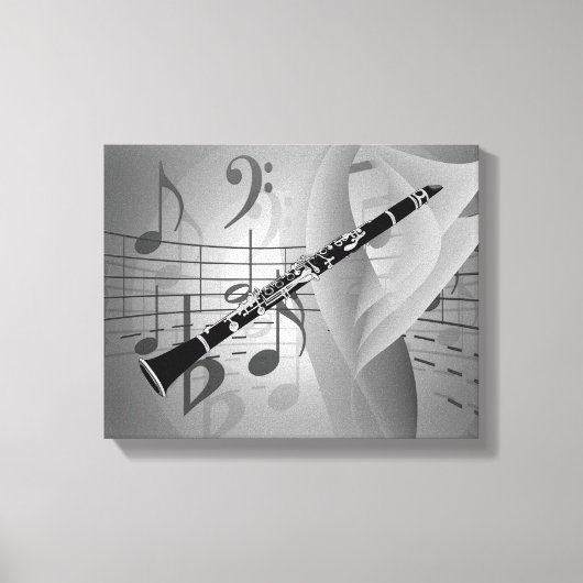 Clarinet met muziekaccessoires canvas afdruk (Voorkant)