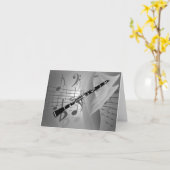 Clarinet met muziekaccessoires kaart (Gele Bloem)