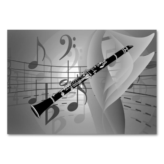 Clarinet met muziekaccessoires kaart (Voorkant)