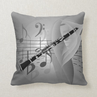 Clarinet met muziekaccessoires kussen