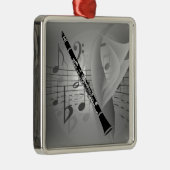 Clarinet met muziekaccessoires metalen ornament (Rechts)