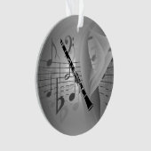 Clarinet met muziekaccessoires ornament (voorkant)