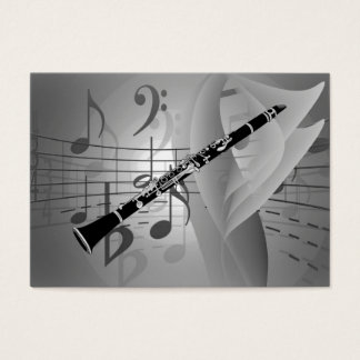 Clarinet met muziekaccessoires visitekaartjes