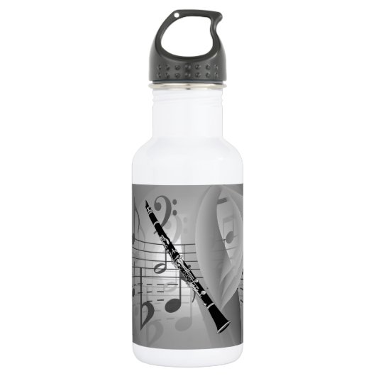 Clarinet met muziekaccessoires waterfles  (Voorkant)