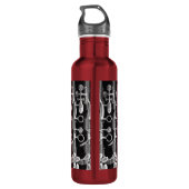 Clarinet met rood, zwart en wit monogram waterfles (Achterkant)