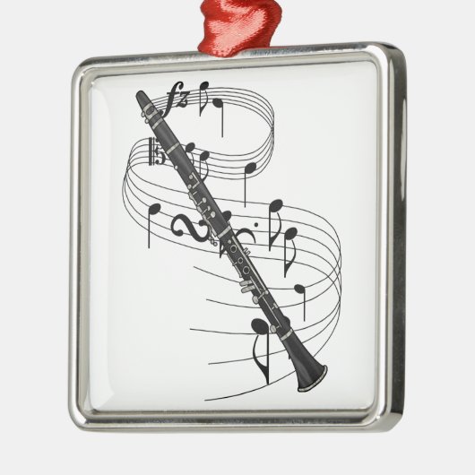 Clarinet Metalen Ornament (Links)