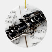 Clarinet Music Ceramic Ornament (Achterkant)