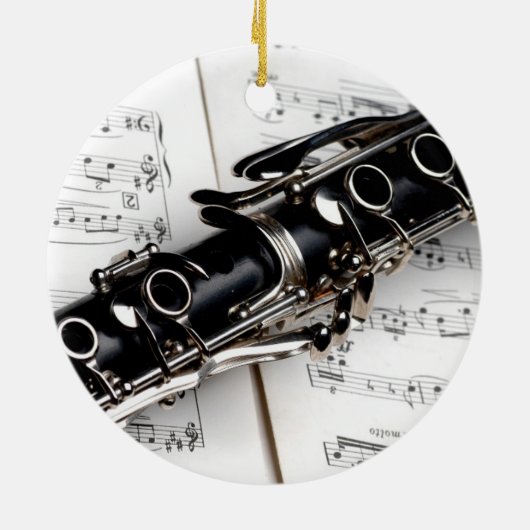 Clarinet Music Ceramic Ornament (Achterkant)