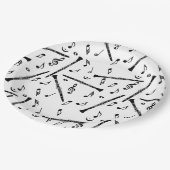 Clarinet Music Note Pattern Papieren Bordje (Gekanteld)