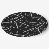 Clarinet Music Note Pattern Papieren Bordje (Gekanteld)