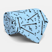 Clarinet Music Note Pattern Stropdas (Opgerold)