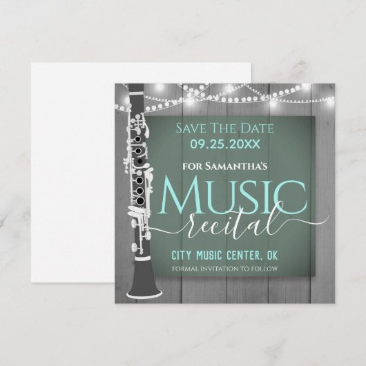Clarinet Music Overweging Save the Date (Voorkant / Achterkant)