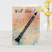 Clarinet Music Performance Gefeliciteerd Kaart (Gele Bloem)
