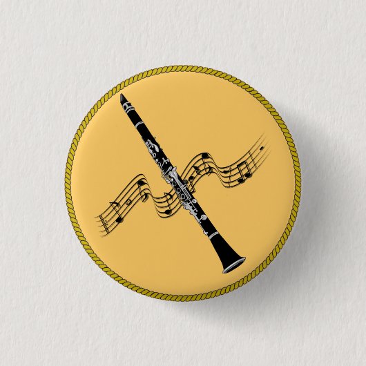 Clarinet Music Ronde Button 3,2 Cm (Voorkant)