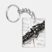 Clarinet Music Sleutelhanger (Voorkant Links)