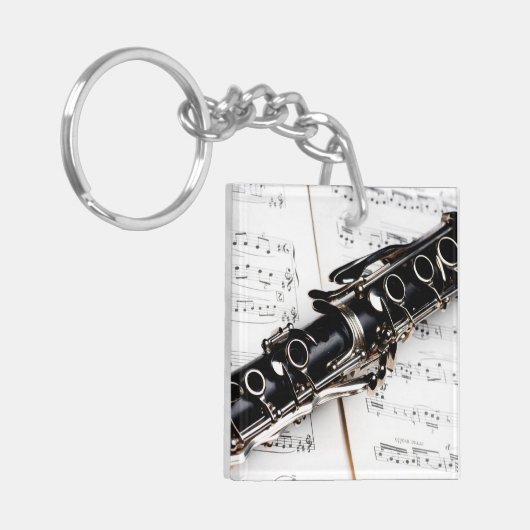 Clarinet Music Sleutelhanger (Voorkant Links)