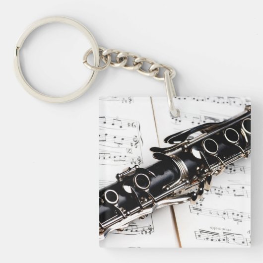 Clarinet Music Sleutelhanger (Voorkant)