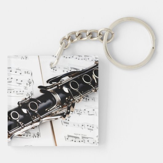 Clarinet Music Sleutelhanger (Achterkant)