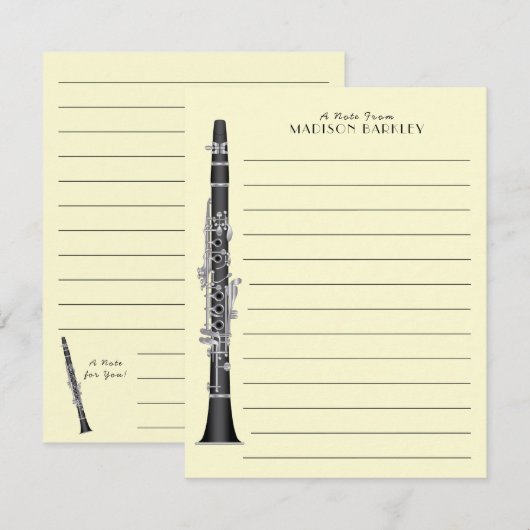 Clarinet Music Teacher Band Musician Bedankkaart (Voorkant / Achterkant)