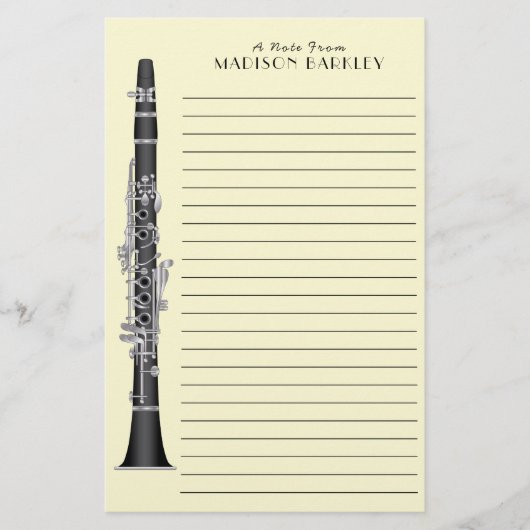 Clarinet Music Teacher Band Musician Briefpapier (Voorkant)