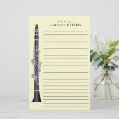 Clarinet Music Teacher Band Musician Briefpapier (Staand voorkant)