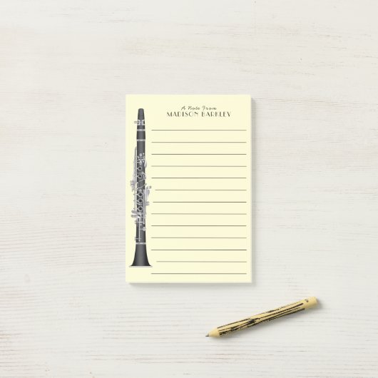 Clarinet Music Teacher Band Musician Post-it® Notes (Op bureau)