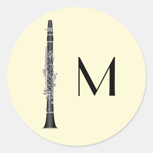 Clarinet Music Teacher Band Musician Ronde Sticker (Voorkant)