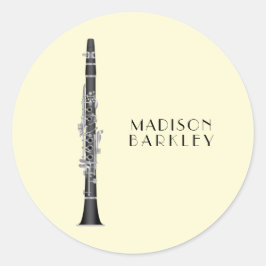Clarinet Music Teacher Band Musician Ronde Sticker