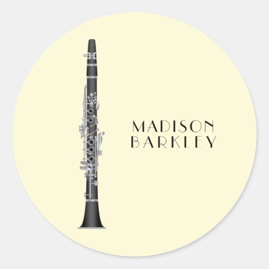 Clarinet Music Teacher Band Musician Ronde Sticker (Voorkant)