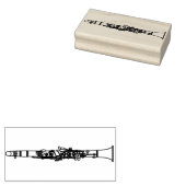 Clarinet Music Teacher Band Musician Rubberstempel (Gestempeld)