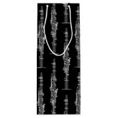 Clarinet Music Teacher Band Musician Wijn Cadeautas (Achterkant)