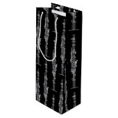 Clarinet Music Teacher Band Musician Wijn Cadeautas (Voorkant Gekanteld)