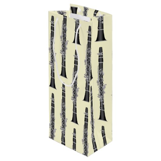 Clarinet Music Teacher Band Musician Wijn Cadeautas (Achterkant Gekanteld)