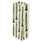 Clarinet Music Teacher Band Musician Wijn Cadeautas (Voorkant Gekanteld)