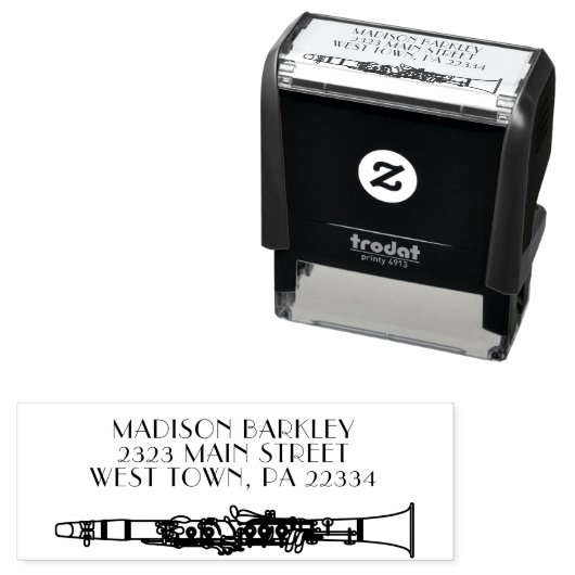 Clarinet Music Teacher Band Musician Zelfinktende Stempel (In situ)